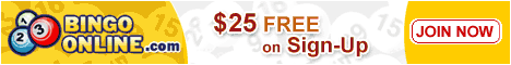 Free $25 to Play Bingo online at 123BingoOnline
