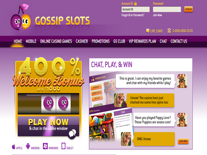Gossip Slots Bingo Action Online